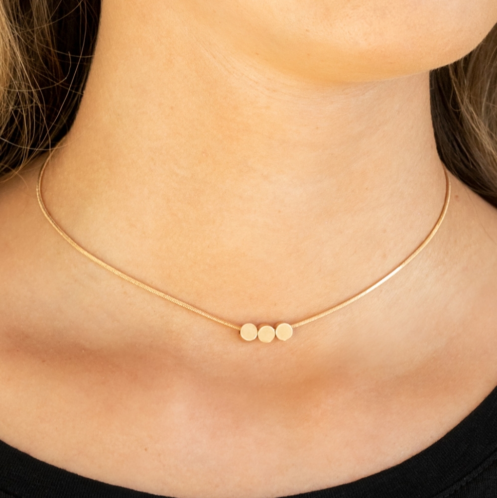 Dainty Adjustable Gold Choker Necklace